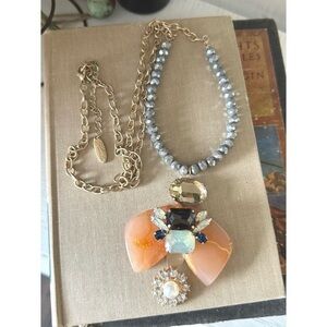 NEW Plunder Lenora Gold and Silver Statement Necklace